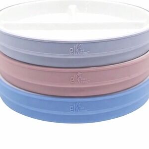 Elk And Friends Divided Porcelain Plates Bundle Silicone Sleeves 6.7"